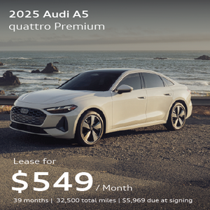 front facing Audi A5 driving